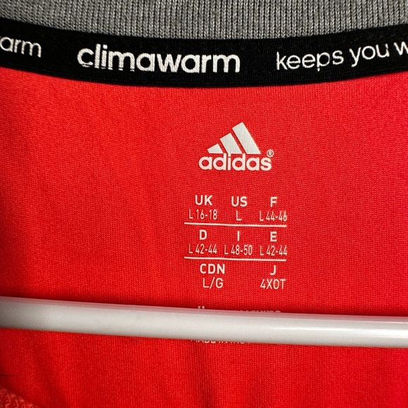 Adidas Heather Gray Climawarm Sweatshirt with Coral Pink Logo - Picture 6 of 11